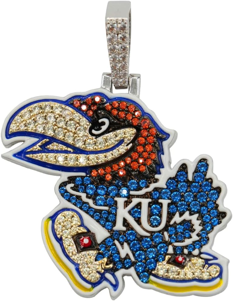 GLD Officially Licensed NCAA College Sports Team Micro Logo Pendant - Gold Plated Iced Out Necklace Charm - Image 1